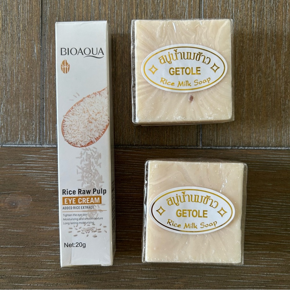 Skincare Set Eye Cream and Rice Milk Soap